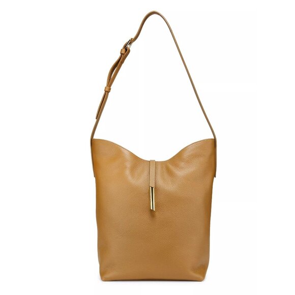 Liffner Tan Leather Penne Bucket Bag Shoulder Bag - Picture 1 of 1